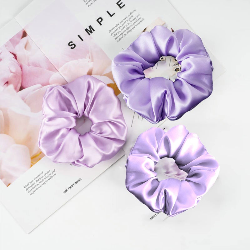 Jaciya Satin Silk Scrunchies for Women Girls Ponytail Holders Purple Hair Scrunchies Elastic Hair Ties No Damage - Image 3